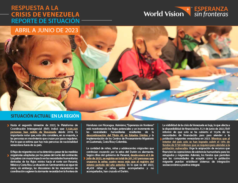 Informe de situación Esperanza Sin Fronteras.