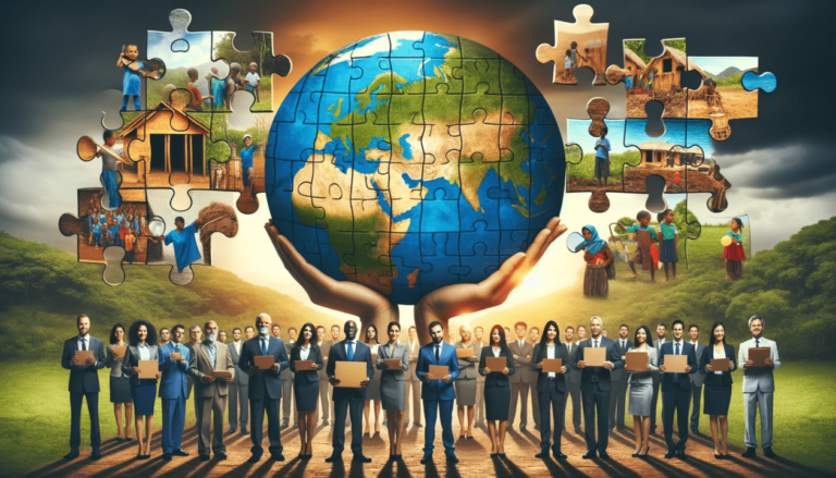 hombres y mujeres de empresas construyendo un mundo mejor